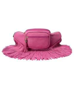 Fashion Fringe Tassel Fanny Pack Waist Bag KL088 FUCHSIA
